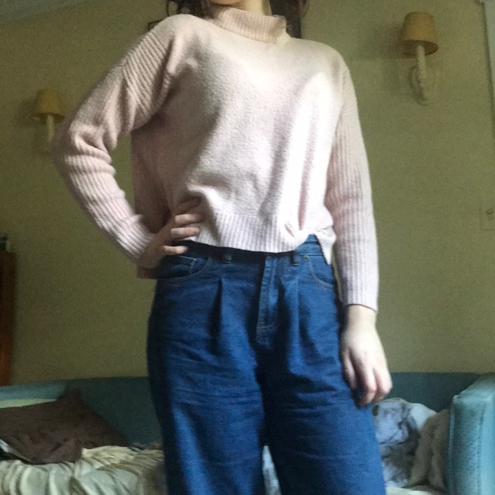 Pink turtle neck sweater